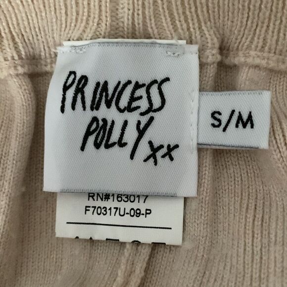 Princess Polly Cream Wide Leg Ribbed Knit Pull On Pants Size S-M - Picture 7 of 8